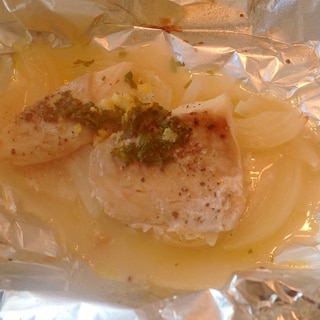 白身魚のレモンとハーブのホイル焼